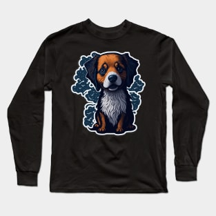 Cute and Playful Dog Art - Elevate Your Style with This Adorable Puppy Design! Long Sleeve T-Shirt